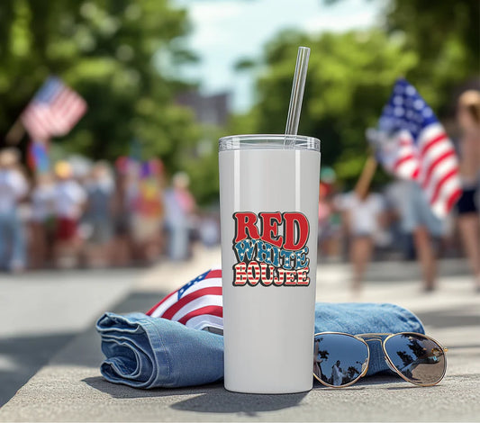 Red, White & Boujee – 20oz Skinny Tumbler